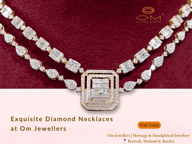Discover our curated selection of exquisite diamond necklaces at Om Jewellers. Explore timeless elegance and sophistication for every occasion